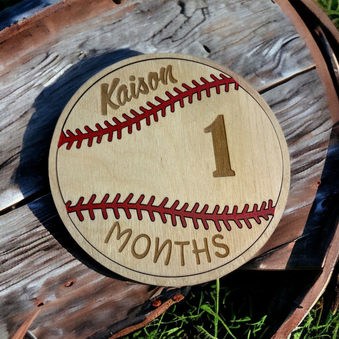 Baby Baseball Milestone Marker | Capture Your Baby's Growth | Baby Shower | Baby Gift | Interchangeable Personalized