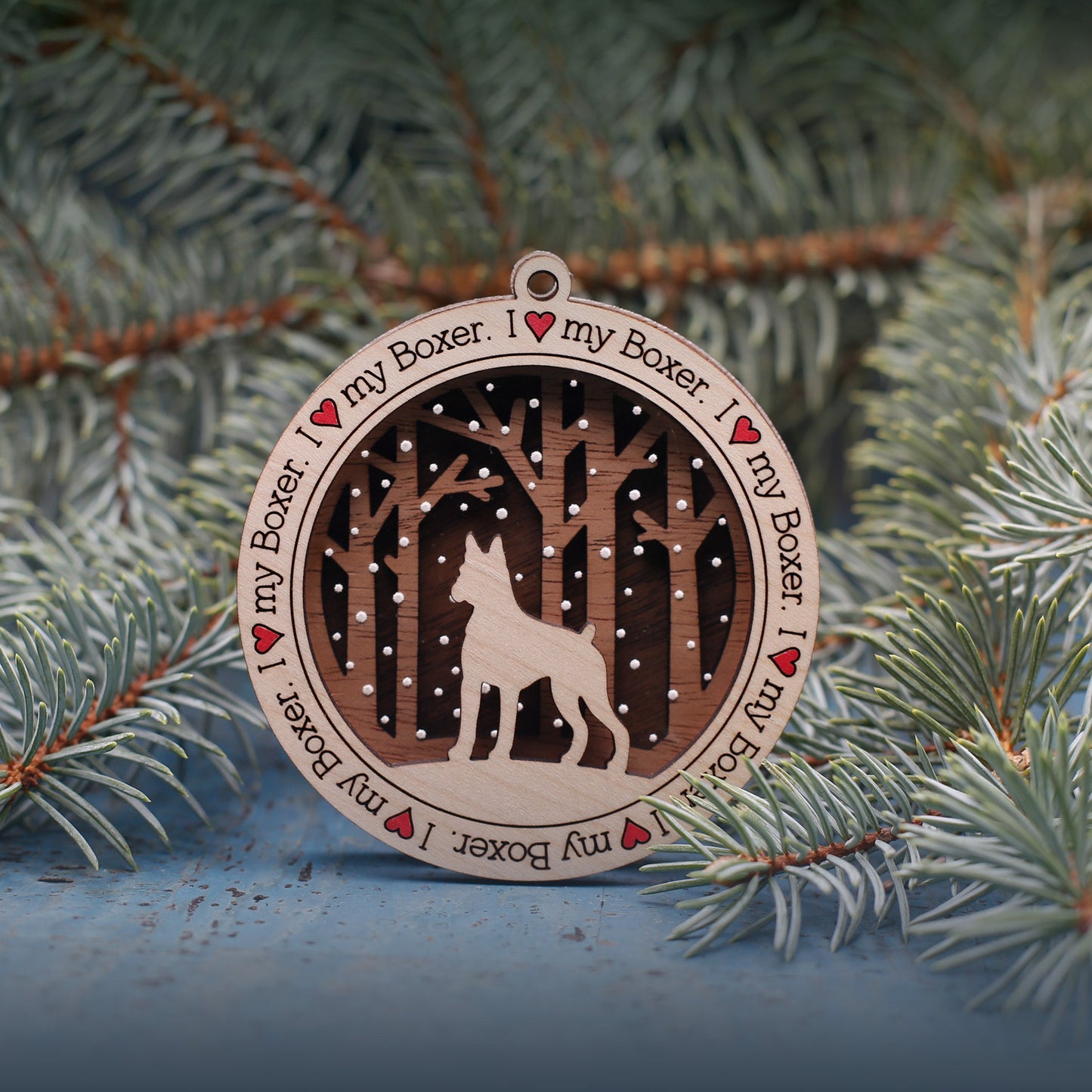 Boxer Dog Ornament | Personalized Pet Keepsake | Handmade Christmas Gift